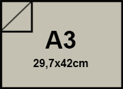 carta Cartoncino Prisma Bi-marcato Favini PLASTIFICATO Grigio, formato A3 (29,7x42cm), 250grammi x mq.