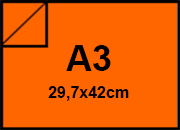 carta Cartoncino Prisma Bi-marcato Favini PLASTIFICATO Arancione, formato A3 (29,7x42cm), 250grammi x mq.