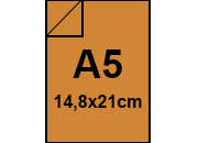 carta Cartoncino Prisma Bi-marcato Favini PLASTIFICATO Tabacco, formato A5 (14,8x21cm), 250grammi x mq.