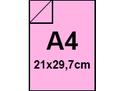 carta Cartoncino Prisma Bi-marcato Favini PLASTIFICATO Rosa, formato A4 (21x29,7cm), 250grammi x mq.