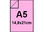 carta Cartoncino Prisma Bi-marcato Favini PLASTIFICATO Rosa, formato A5 (14,8x21cm), 250grammi x mq.