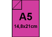 carta Cartoncino Prisma Bi-marcato Favini PLASTIFICATO Ciclamino, formato A5 (14,8x21cm), 250grammi x mq.