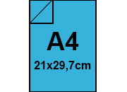 carta Cartoncino Prisma Bi-marcato Favini PLASTIFICATO Turchese, formato A4 (21x29,7cm), 250grammi x mq.