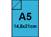 carta Cartoncino Prisma Bi-marcato Favini PLASTIFICATO Turchese, formato A5 (14,8x21cm), 250grammi x mq.