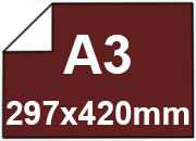Cartoncino Favini, Bindakote Monolucido Colori Forti, 250 g/m², A3, BORDEAUX 11 bra952A3