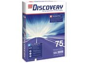 carta Carta per fotocopie Discovery. 75 grammi, formato A4. Cartiera Soporcel Prodotta dalla cartiera Soporcel con cellulosa di eucalipto. Si tratta della prima carta di questa grammatura, destinata ad applicazioni ad alto volume. Spessore my 106, opacit 92%, bianco CIE: 161. BRA963b