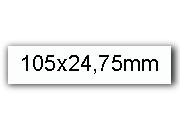 wereinaristea EtichetteAutoadesive, 105x24,75(24,75x105mm) Carta BIANCO, adesivo Permanente, angoli a spigolo, per ink-jet, laser e fotocopiatrici, su foglio A4 (210x297mm) BRA992