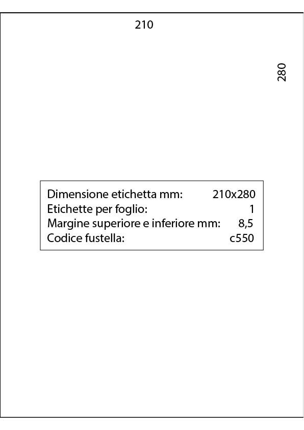 wereinaristea EtichetteAutoadesive, 210x280(280x210mm) Carta BIANCO, adesivo Permanente, angoli a spigolo, per ink-jet, laser e fotocopiatrici, su foglio A4 (210x297mm).