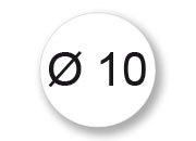 gbc Bollini adesivi BIANCHI, diametro 10mm Adesivo permanente.