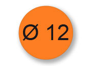 wereinaristea EtichetteAutoadesive rotonde, 12CartaARANCIONE In carta COPRENTE diametro 12mm, adesivo Permanente, per ink-jet, laser e fotocopiatrici, su foglio A4 (212x297mm) bra2955AR