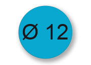 wereinaristea EtichetteAutoadesive rotonde, 12CartaAZURRO In carta COPRENTE diametro 12mm, adesivo Permanente, per ink-jet, laser e fotocopiatrici, su foglio A4 (212x297mm) bra2955AZ