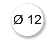 wereinaristea EtichetteAutoadesive rotonde, diametro 12mm BIANCO, adesivo Permanente, per ink-jet, laser e fotocopiatrici, su foglio A4 (210x297mm) bra2955