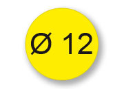 wereinaristea EtichetteAutoadesive rotonde, 12CartaGIALLA In carta COPRENTE diametro 12mm, adesivo Permanente, per ink-jet, laser e fotocopiatrici, su foglio A4 (212x297mm) bra2955GI