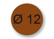 wereinaristea EtichetteAutoadesive rotonde, 12CartaMARRONE In carta COPRENTE diametro 12mm, adesivo Permanente, per ink-jet, laser e fotocopiatrici, su foglio A4 (212x297mm) bra2955MA