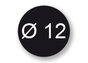 wereinaristea EtichetteAutoadesive rotonde, 12CartaNERA In carta COPRENTE diametro 12mm, adesivo Permanente, per ink-jet, laser e fotocopiatrici, su foglio A4 (212x297mm) bra2955NE