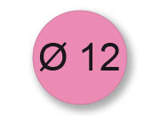 wereinaristea EtichetteAutoadesive rotonde, 12CartaROSA In carta COPRENTE diametro 12mm, adesivo Permanente, per ink-jet, laser e fotocopiatrici, su foglio A4 (212x297mm) bra2955RS