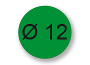 wereinaristea EtichetteAutoadesive rotonde, 12CartaVERDE In carta COPRENTE diametro 12mm, adesivo Permanente, per ink-jet, laser e fotocopiatrici, su foglio A4 (212x297mm) BRA2955VE