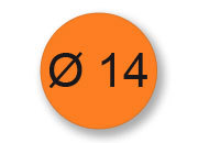 wereinaristea Bollini autoadesivi, ARANCIONE, diametro mm 14 bra1715.