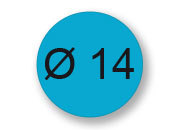 wereinaristea Bollini autoadesivi, AZZURRO, diametro mm 14 bra1711.