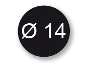 wereinaristea Bollini autoadesivi, NERO, diametro mm 14 bra1707.