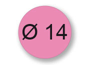 wereinaristea Bollini autoadesivi, ROSA, diametro mm 14 in foglietti formato 130x165mm, 63 etichette per foglio bra1714