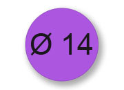 wereinaristea Bollini autoadesivi, VIOLA, diametro mm 14 in foglietti formato 130x165mm, 63 etichette per foglio.