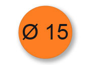 wereinaristea Bollini autoadesivi, CartaARANCIONE, diametro mm15 in rotolo da 2832 etichette API11483