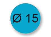 wereinaristea Bollini autoadesivi, CartaAZURRO, diametro 15 in rotolo da 2832 etichette API4856