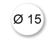 wereinaristea Bollini autoadesivi, CartaBIANCA, diametro 15 in rotolo da 2832 etichette API11904