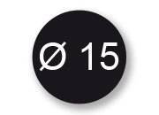 wereinaristea Bollini autoadesivi, CartaNERA, diametro 15 in rotolo da 2832 etichette API11487