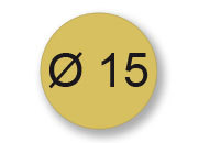 wereinaristea Bollini autoadesivi, ORO, diametro 15 in rotolo da 2832 etichette api11629