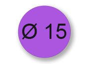 wereinaristea Bollini autoadesivi, CartaVIOLA, diametro 15 in rotolo da 2832 etichette API11485