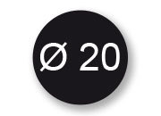 legatoria Bollini autoadesivi colorati diametro 20mm NERO, adesivo permanente, in rotolo leg2383