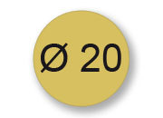 wereinaristea Bollini autoadesivi, ORO, diametro 20 in rotolo da 1770 etichette api11632