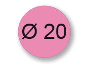 wereinaristea EtichetteAutoadesive rotonde, diametro 20mm ROSA, adesivo Permanente, per ink-jet, laser e fotocopiatrici, su foglio A4 (210x297mm) bra2956RS
