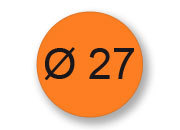 wereinaristea Etichette autoadesive rotonde, diametro mm 27 ARANCIONE, adesivo permanente, su foglietti da cm 15,2x12,5. 20 etichette per foglietto SOG10008AR