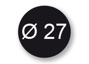 wereinaristea Etichette autoadesive rotonde, diametro mm 27 NERO, adesivo permanente, su foglietti da cm 15,2x12,5. 20 etichette per foglietto SOG10008NE