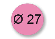 wereinaristea Etichette autoadesive rotonde, diametro mm 27 ROSA, adesivo permanente, su foglietti da cm 15,2x12,5. 20 etichette per foglietto SOG10008RS