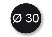 legatoria Bollini autoadesivi colorati diametro 30mm NERO, adesivo permanente, in rotolo leg2388