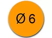 wereinaristea Bollini autoadesivi, ARANCIONE, diametro 6mm API13.