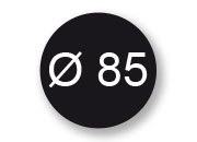 wereinaristea EtichetteAutoadesive rotonde, diametro 85mm NERO, adesivo Permanente, per ink-jet, laser e fotocopiatrici, su foglio A4 (210x297mm) bra3082NE