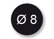 wereinaristea Bollini autoadesivi, CartaNERA, diametro 8 in foglietti formato A5 (148x210mm), 294 etichette per foglio.