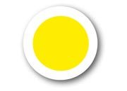 wereinaristea Bollini autoadesivi, GIALLO, diametro mm 18, con bordo bianco in foglietti formato 130x165mm, 42 etichette per foglio.