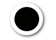 wereinaristea Bollini autoadesivi, NERO, diametro mm 18, con bordo bianco in foglietti formato 130x165mm, 42 etichette per foglio.