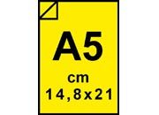 carta Cartoncino Polipropilene 1,2mm Giallo, formato A5 (14,8x21cm), 1000grammi x mq bra1312A5