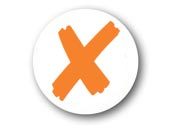 wereinaristea Bollini autoadesivi, ARANCIONE, diametro mm 16, con croce in foglietti formato 130x165mm, 48 etichette per foglio.