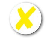 wereinaristea Bollini autoadesivi, GIALLO, diametro mm 18, con croce in foglietti formato 130x165mm, 42 etichette per foglio bra1485