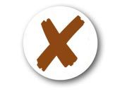 wereinaristea Bollini autoadesivi, MARRONE, diametro mm 10, con croce in foglietti formato 130x165mm, 120 etichette per foglio.