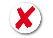 wereinaristea Bollini autoadesivi, ROSSO, diametro mm 14, con croce in foglietti formato 130x165mm, 63 etichette per foglio.