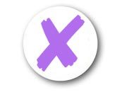 wereinaristea Bollini autoadesivi, VIOLA, diametro mm 14, con croce in foglietti formato 130x165mm, 63 etichette per foglio bra1469